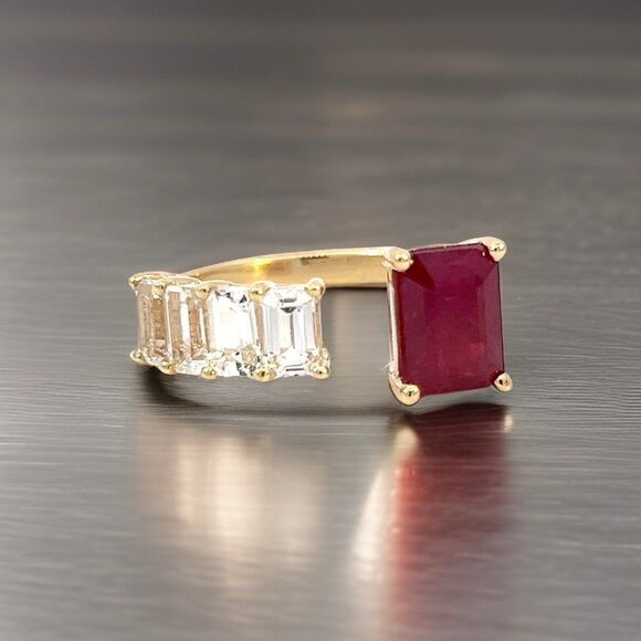 Natural Ruby Sapphire Ring 6.5 14k W Gold 3.64 TCW Certified $4,950 310635 - Picture 1 of 16